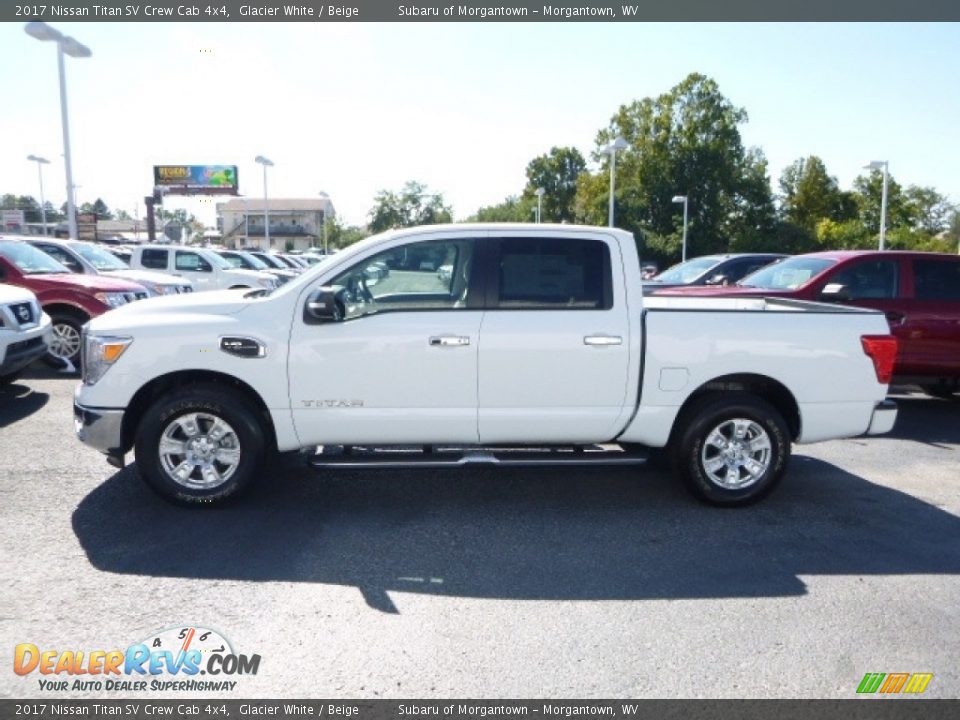 2017 Nissan Titan SV Crew Cab 4x4 Glacier White / Beige Photo #11