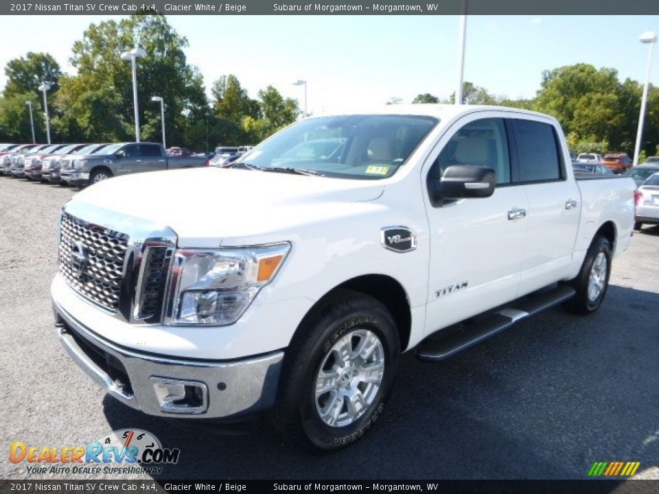 2017 Nissan Titan SV Crew Cab 4x4 Glacier White / Beige Photo #12