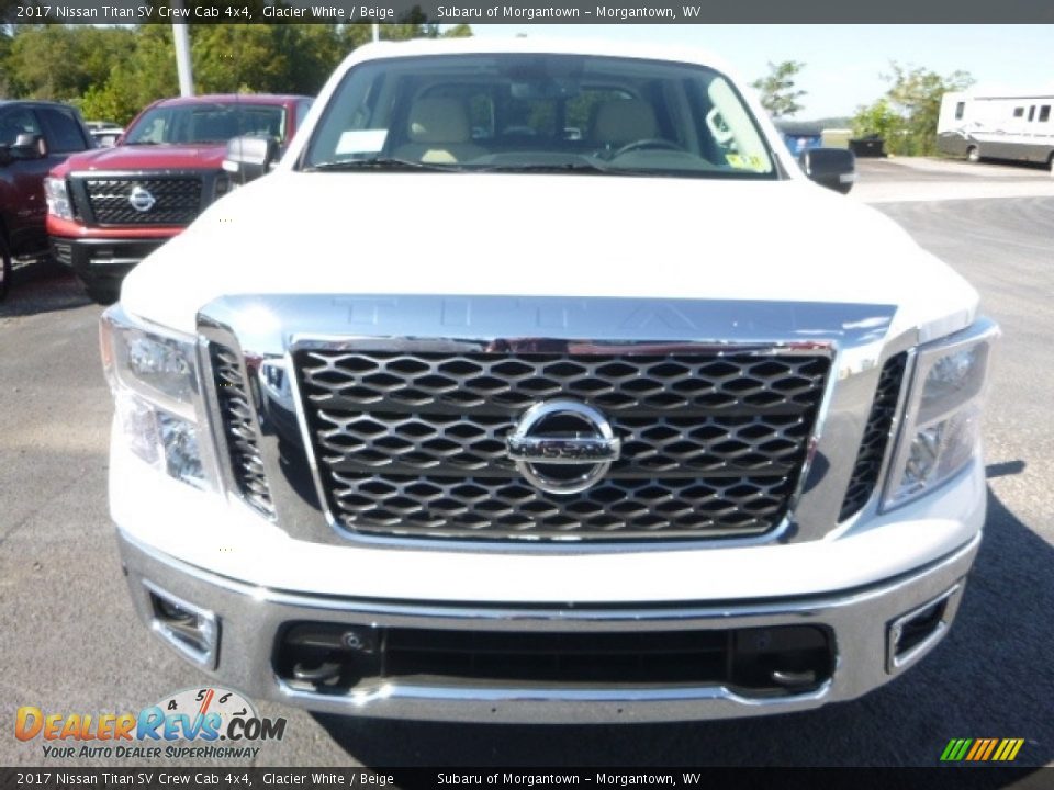 2017 Nissan Titan SV Crew Cab 4x4 Glacier White / Beige Photo #13
