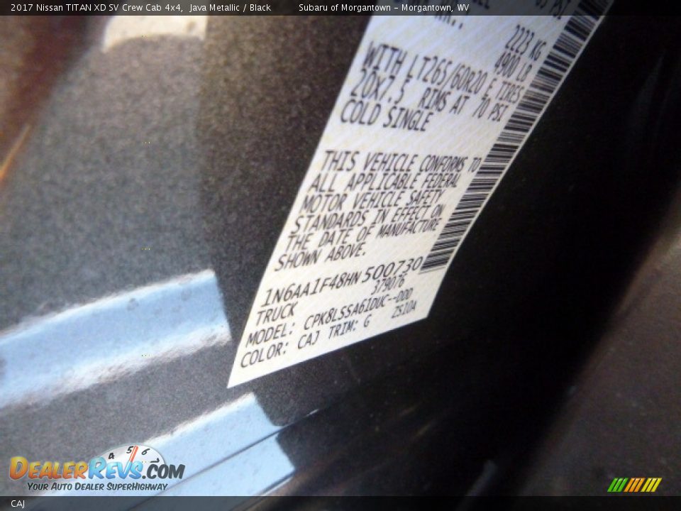 Nissan Color Code CAJ Java Metallic