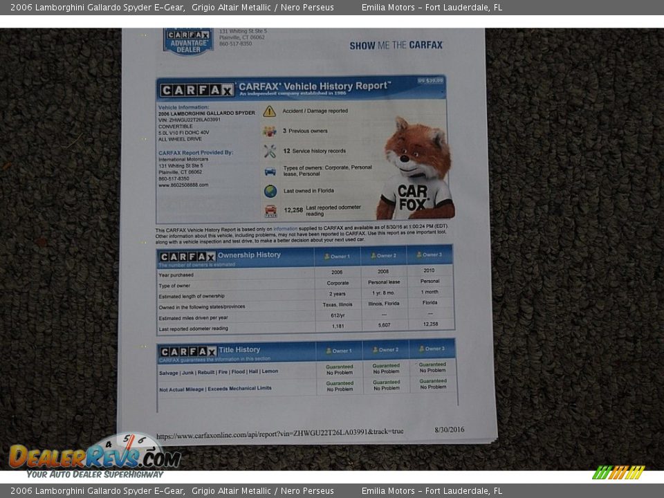 Dealer Info of 2006 Lamborghini Gallardo Spyder E-Gear Photo #79