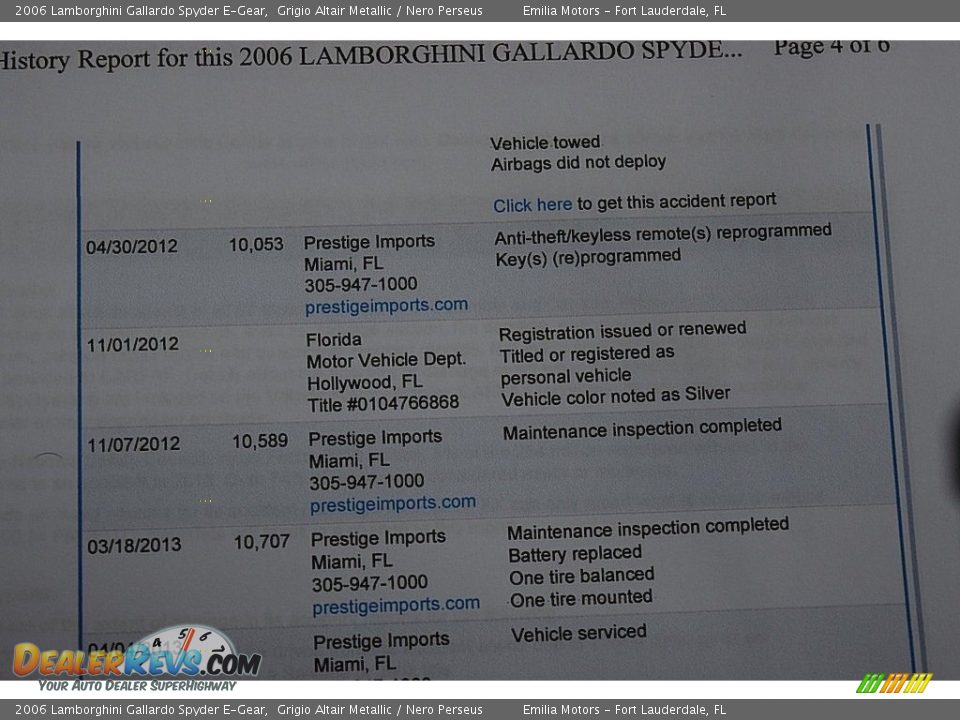 Dealer Info of 2006 Lamborghini Gallardo Spyder E-Gear Photo #85