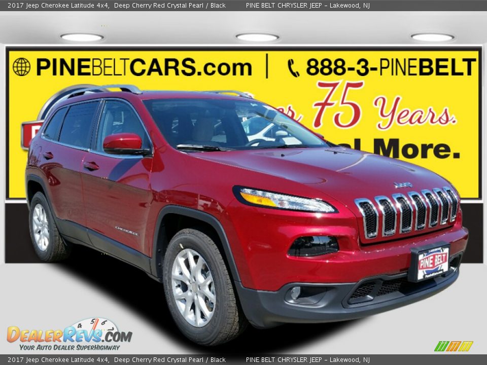 2017 Jeep Cherokee Latitude 4x4 Deep Cherry Red Crystal Pearl / Black Photo #1