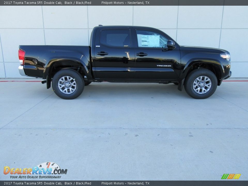 2017 Toyota Tacoma SR5 Double Cab Black / Black/Red Photo #3