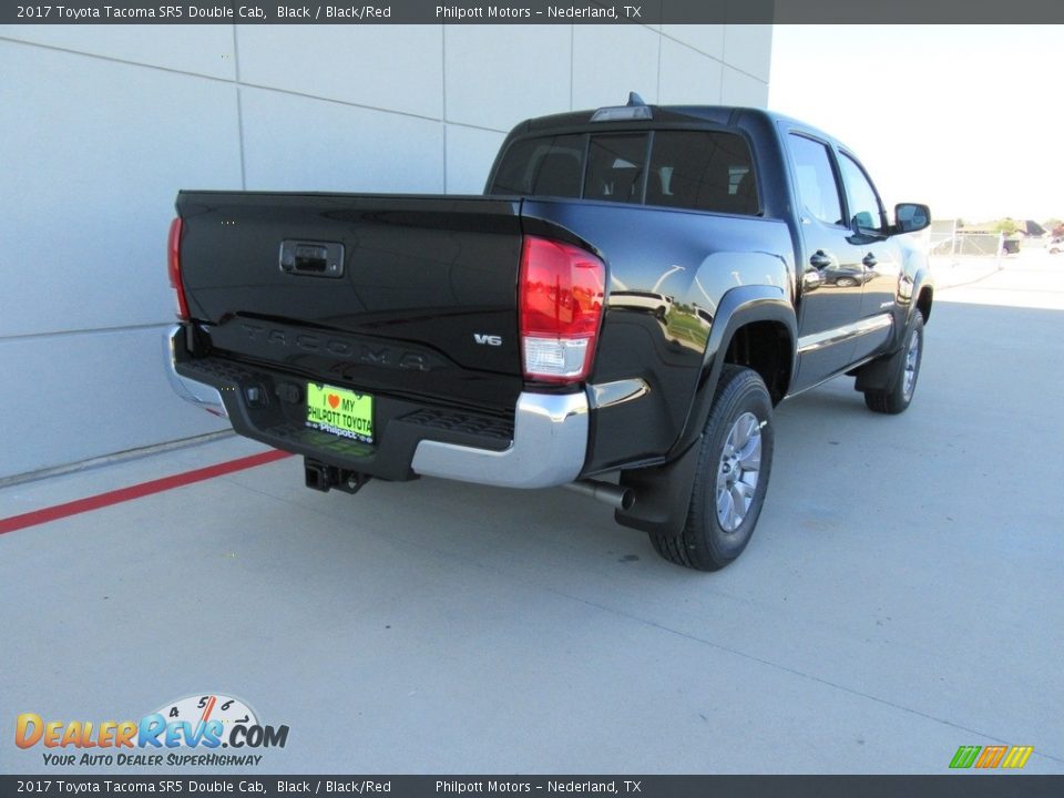 2017 Toyota Tacoma SR5 Double Cab Black / Black/Red Photo #4