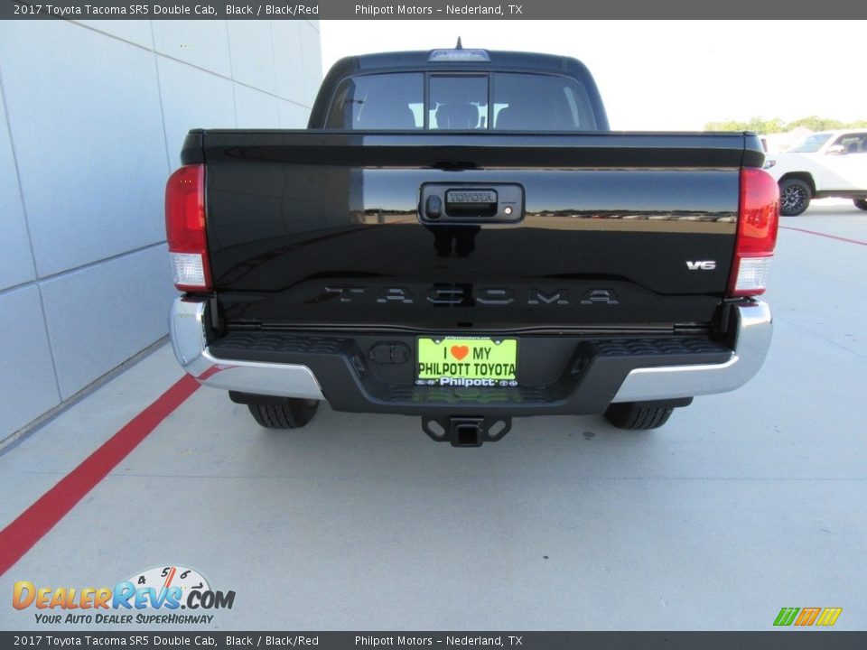 2017 Toyota Tacoma SR5 Double Cab Black / Black/Red Photo #5