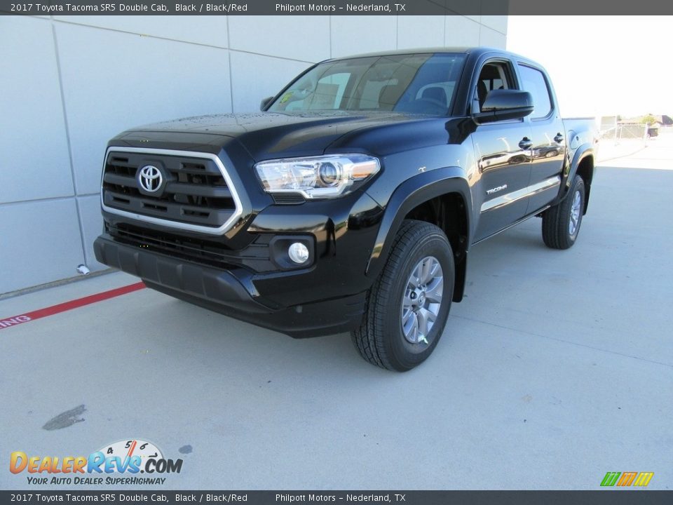 2017 Toyota Tacoma SR5 Double Cab Black / Black/Red Photo #7