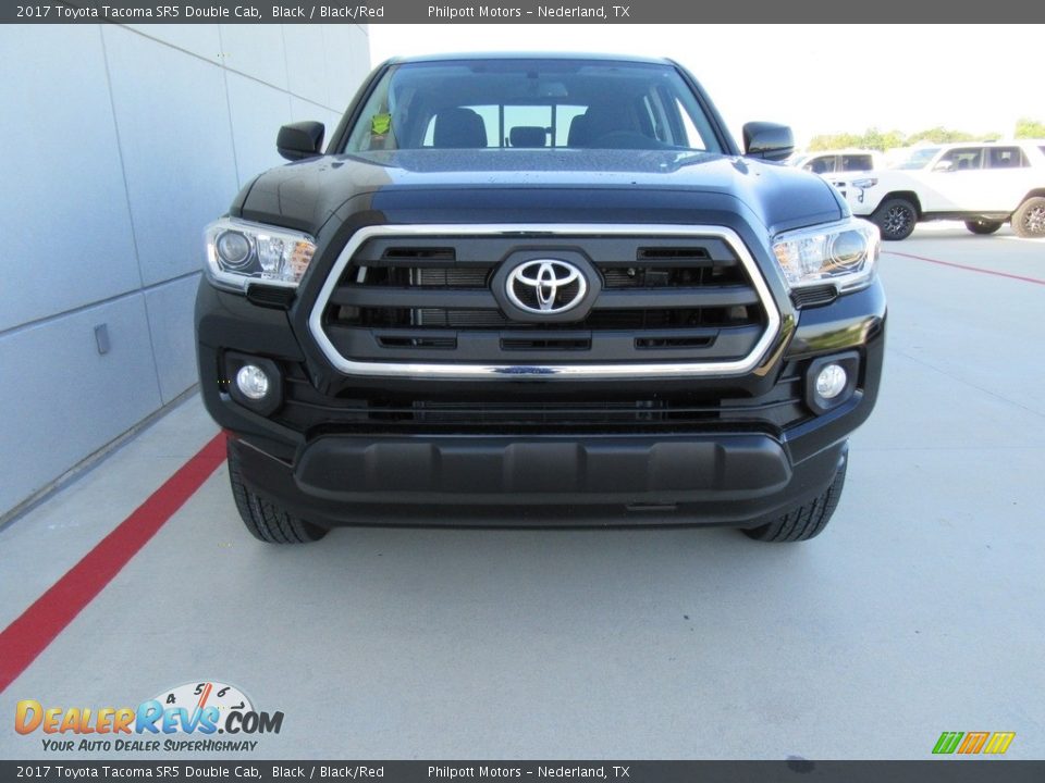 2017 Toyota Tacoma SR5 Double Cab Black / Black/Red Photo #8