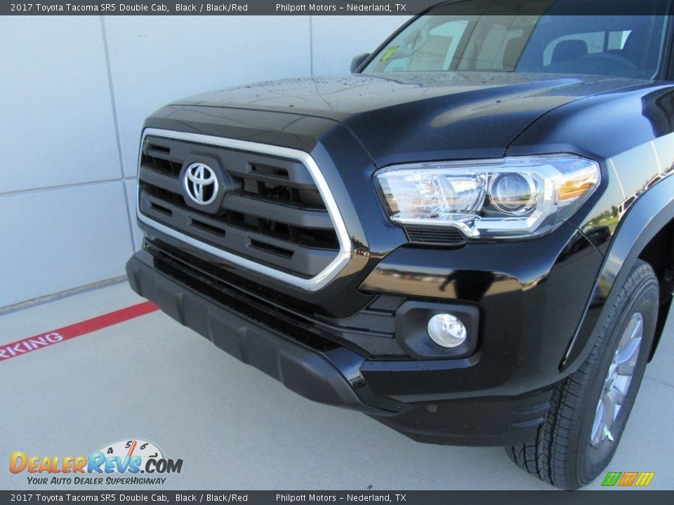 2017 Toyota Tacoma SR5 Double Cab Black / Black/Red Photo #10