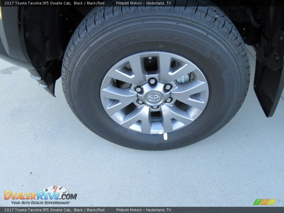 2017 Toyota Tacoma SR5 Double Cab Black / Black/Red Photo #11