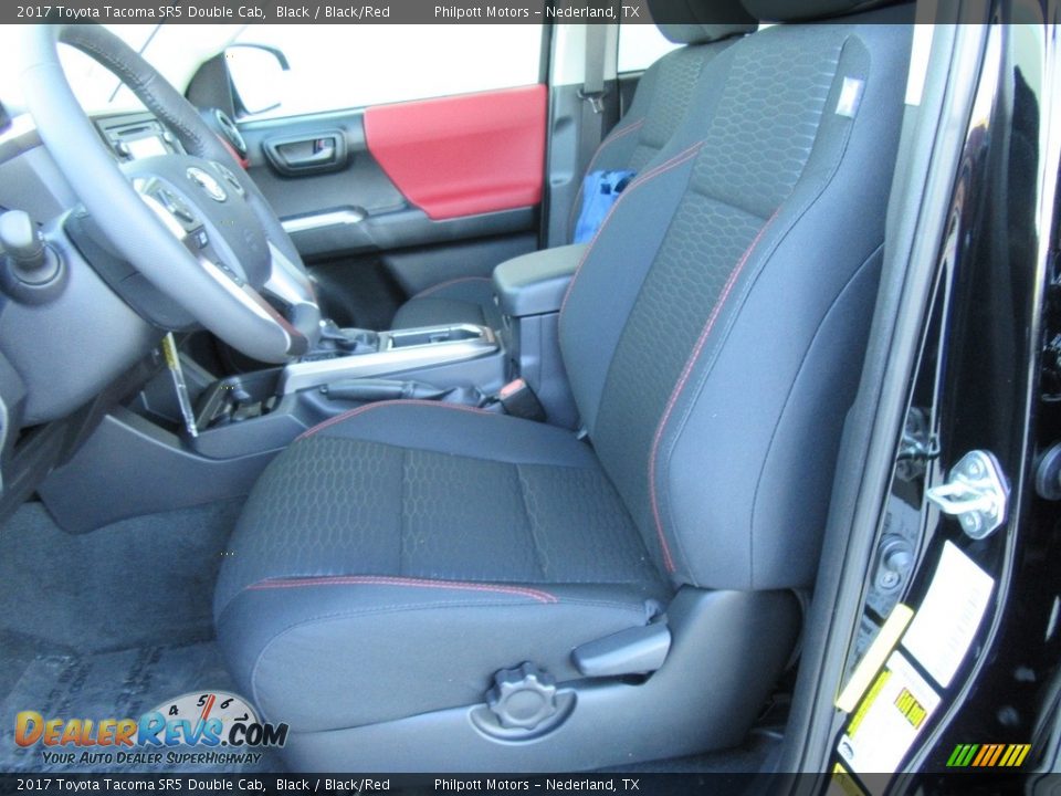 Black/Red Interior - 2017 Toyota Tacoma SR5 Double Cab Photo #21