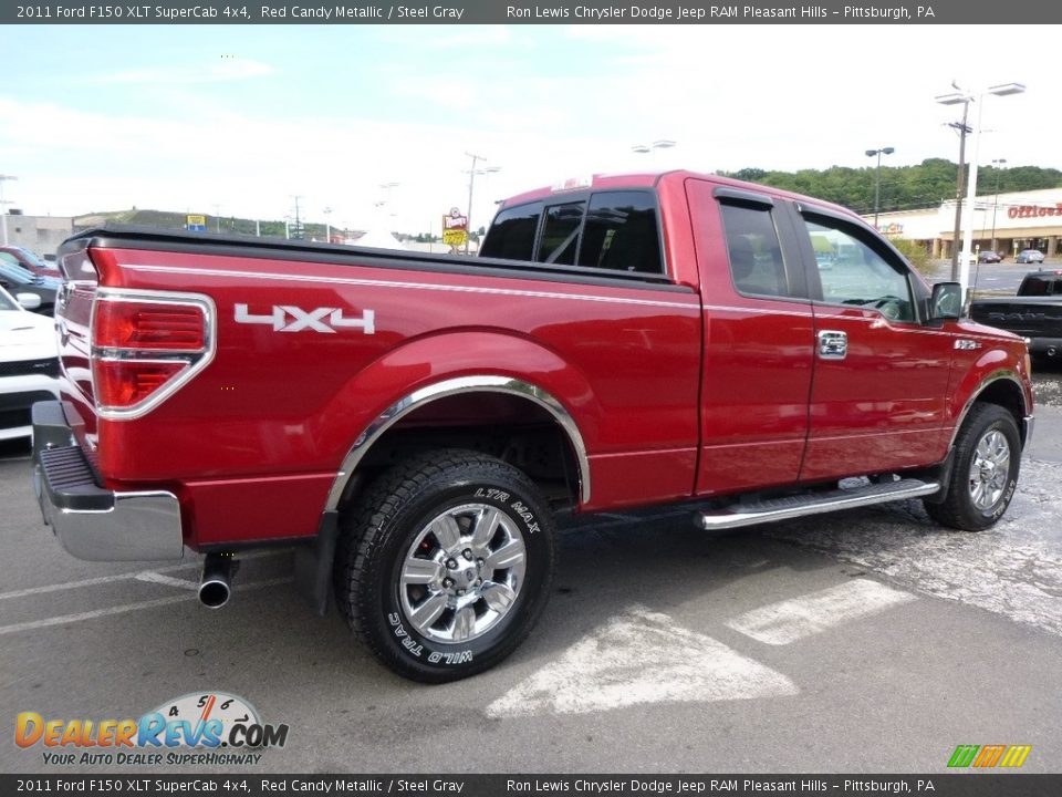 2011 Ford F150 XLT SuperCab 4x4 Red Candy Metallic / Steel Gray Photo #6