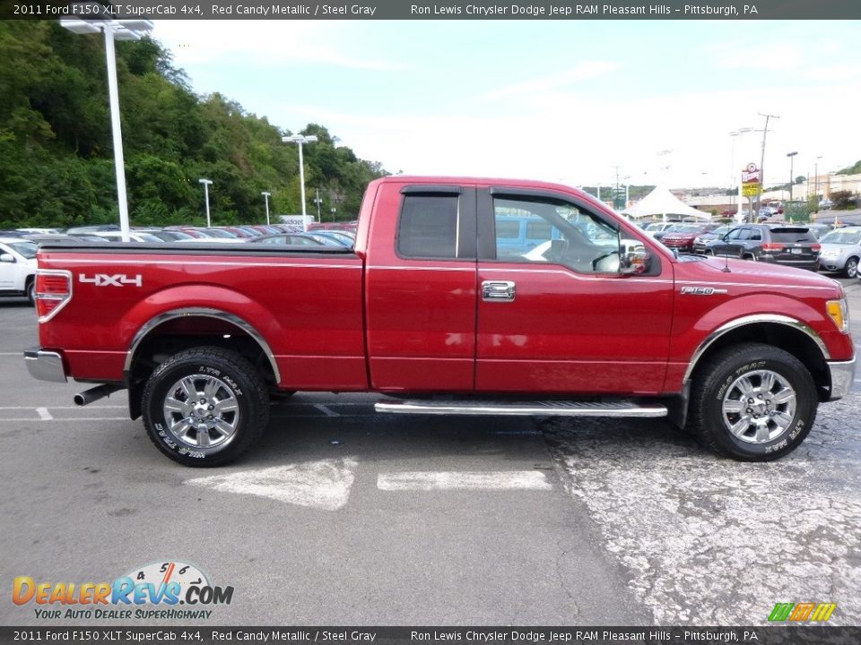 2011 Ford F150 XLT SuperCab 4x4 Red Candy Metallic / Steel Gray Photo #7