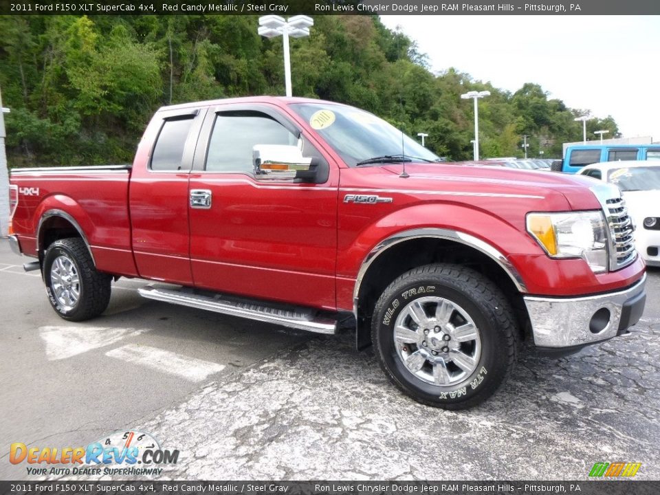 2011 Ford F150 XLT SuperCab 4x4 Red Candy Metallic / Steel Gray Photo #8