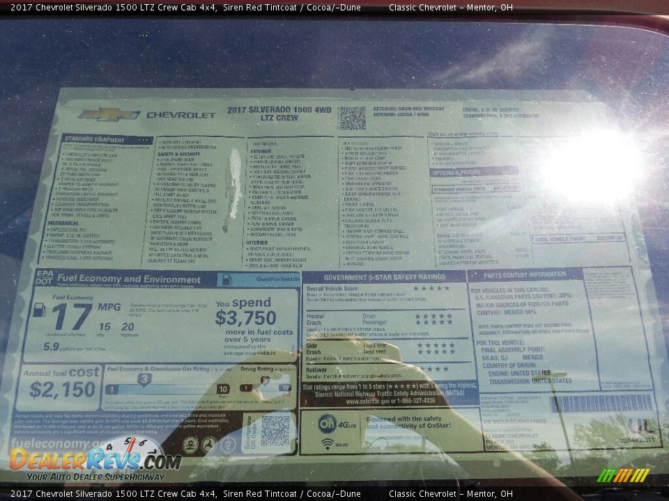 2017 Chevrolet Silverado 1500 LTZ Crew Cab 4x4 Siren Red Tintcoat / Cocoa/­Dune Photo #6