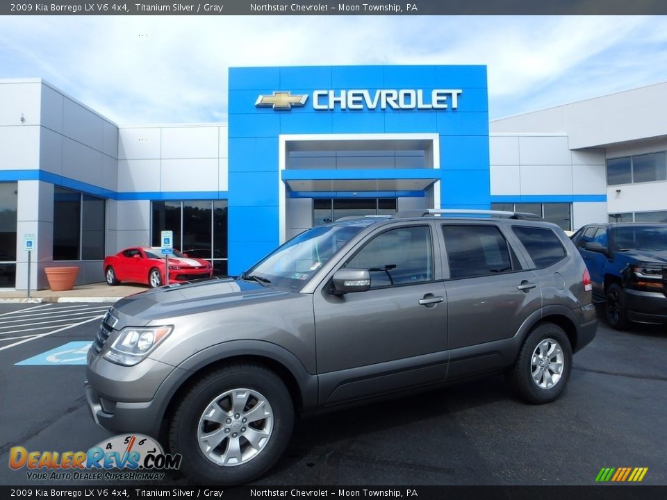 2009 Kia Borrego LX V6 4x4 Titanium Silver / Gray Photo #1