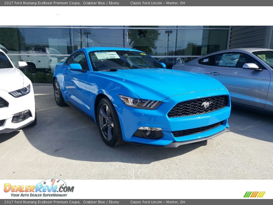 2017 Ford Mustang EcoBoost Premium Coupe Grabber Blue / Ebony Photo #1