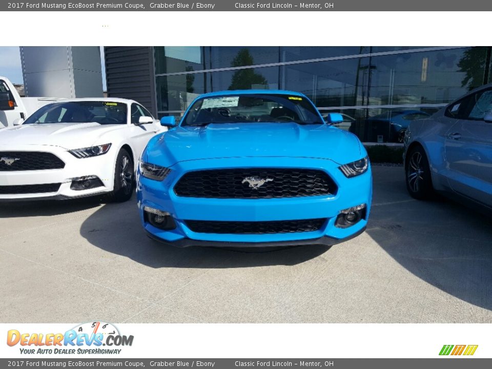 2017 Ford Mustang EcoBoost Premium Coupe Grabber Blue / Ebony Photo #2