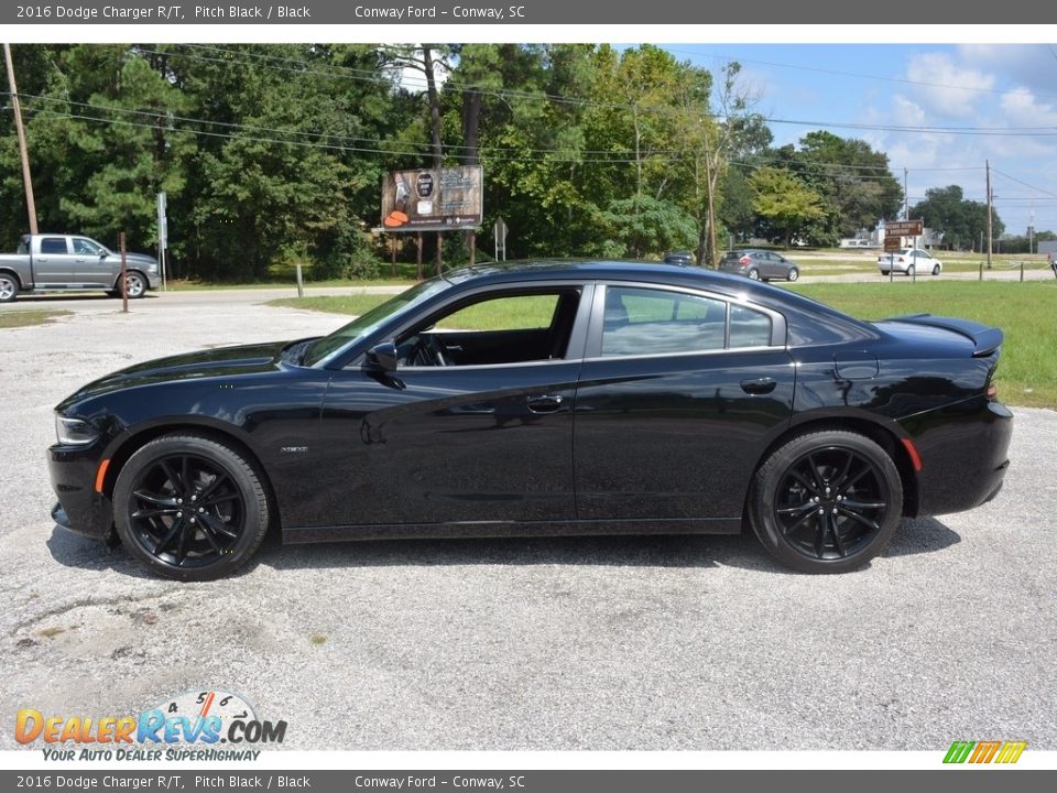 2016 Dodge Charger R/T Pitch Black / Black Photo #9