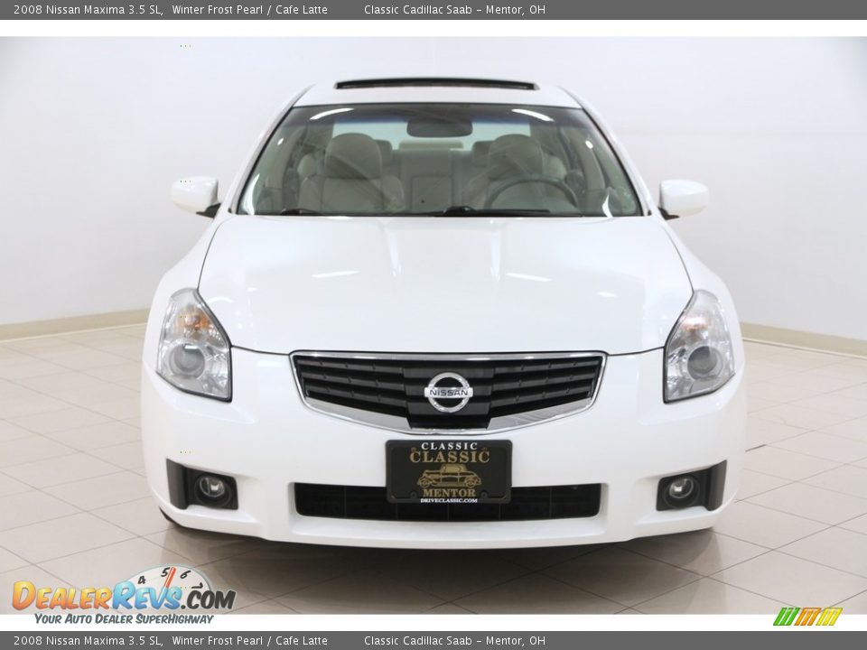2008 Nissan Maxima 3.5 SL Winter Frost Pearl / Cafe Latte Photo #2