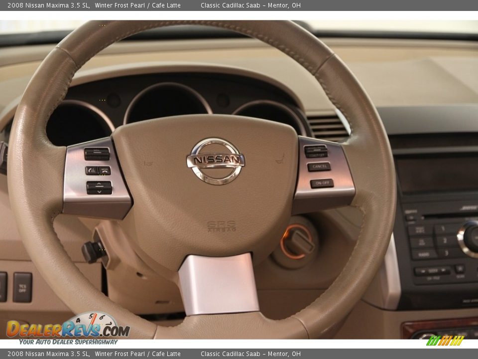 2008 Nissan Maxima 3.5 SL Winter Frost Pearl / Cafe Latte Photo #7