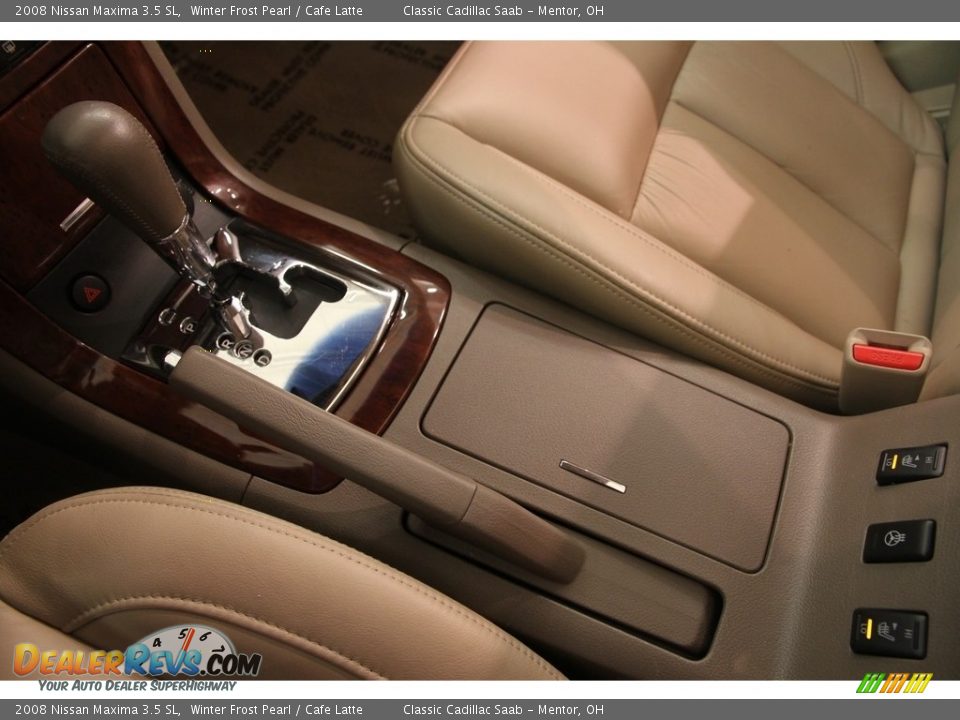 2008 Nissan Maxima 3.5 SL Winter Frost Pearl / Cafe Latte Photo #12