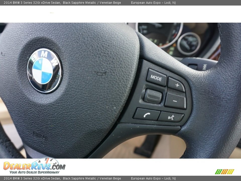 2014 BMW 3 Series 320i xDrive Sedan Black Sapphire Metallic / Venetian Beige Photo #15