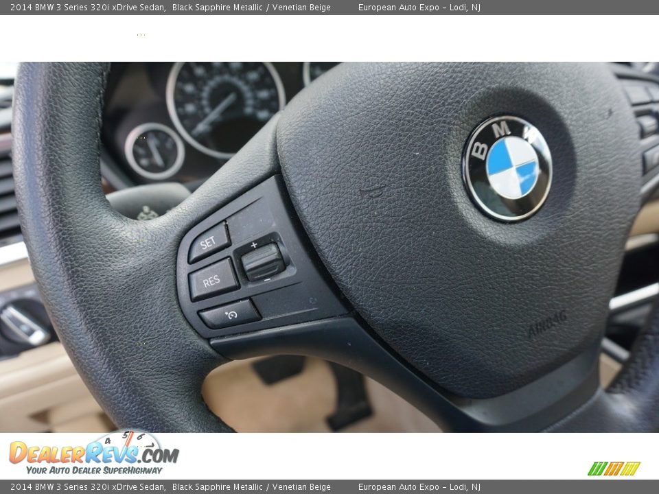 2014 BMW 3 Series 320i xDrive Sedan Black Sapphire Metallic / Venetian Beige Photo #16