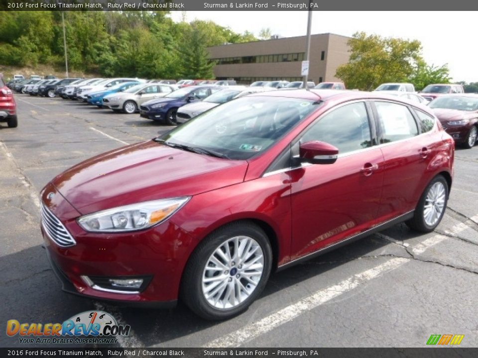 2016 Ford Focus Titanium Hatch Ruby Red / Charcoal Black Photo #6