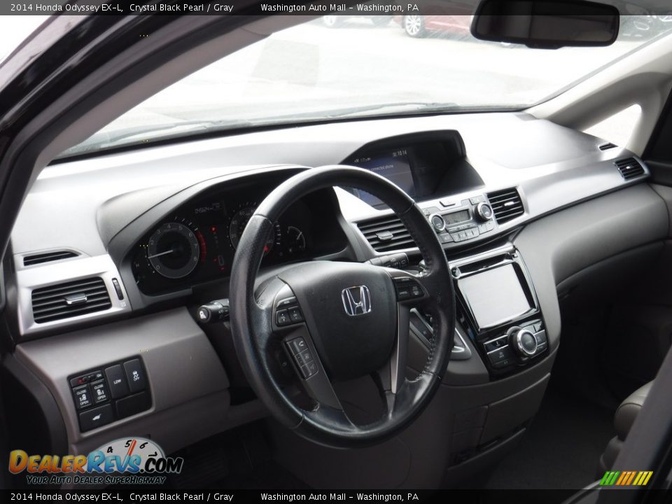 2014 Honda Odyssey EX-L Crystal Black Pearl / Gray Photo #14