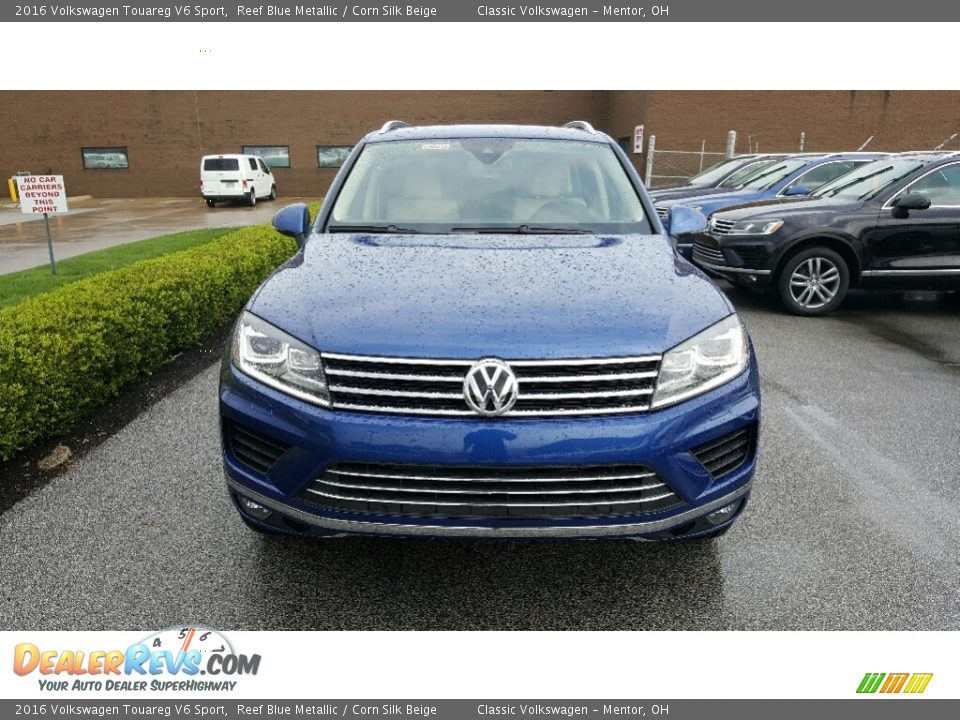 2016 Volkswagen Touareg V6 Sport Reef Blue Metallic / Corn Silk Beige Photo #1