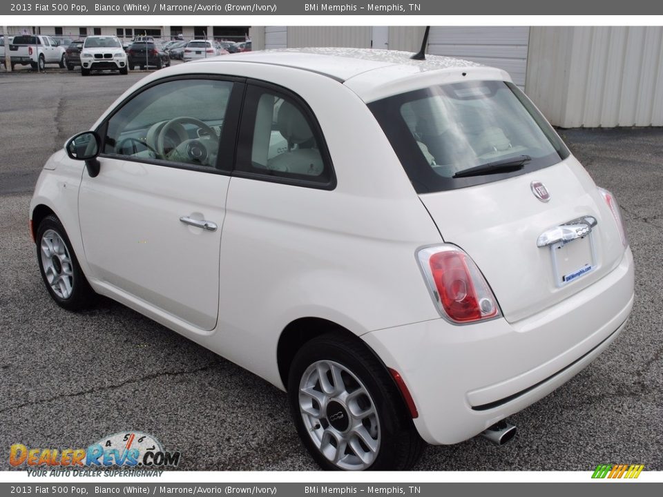 2013 Fiat 500 Pop Bianco (White) / Marrone/Avorio (Brown/Ivory) Photo #3