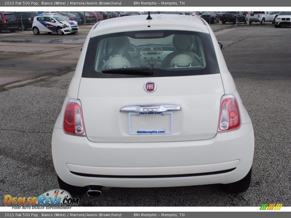 2013 Fiat 500 Pop Bianco (White) / Marrone/Avorio (Brown/Ivory) Photo #4