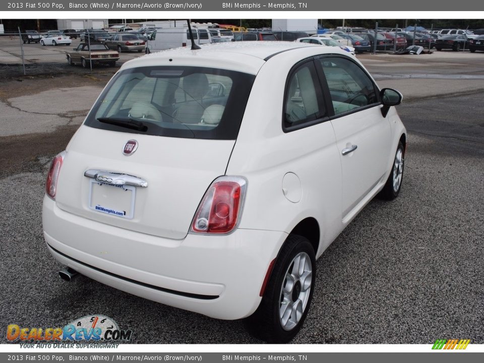 2013 Fiat 500 Pop Bianco (White) / Marrone/Avorio (Brown/Ivory) Photo #5