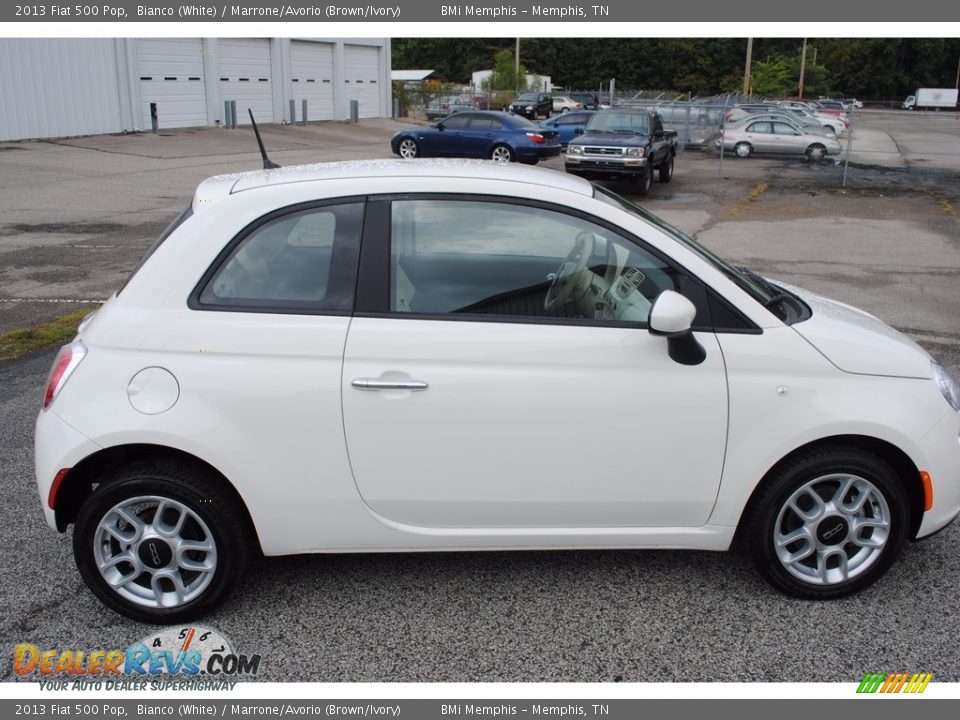 2013 Fiat 500 Pop Bianco (White) / Marrone/Avorio (Brown/Ivory) Photo #6