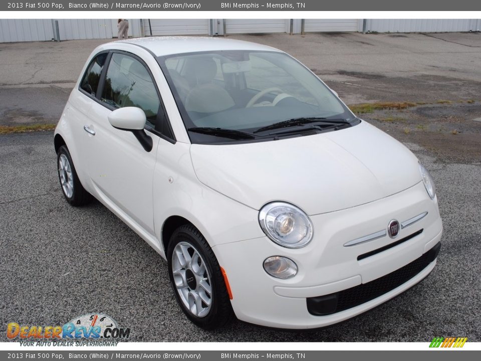 2013 Fiat 500 Pop Bianco (White) / Marrone/Avorio (Brown/Ivory) Photo #7