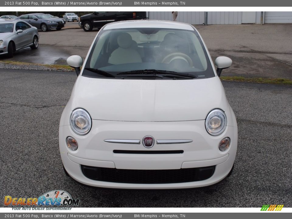2013 Fiat 500 Pop Bianco (White) / Marrone/Avorio (Brown/Ivory) Photo #8