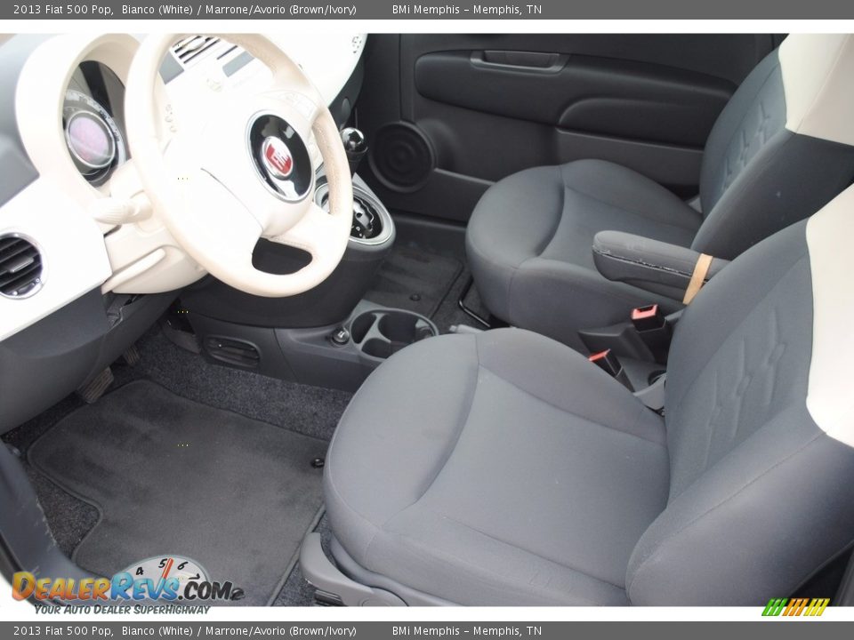 2013 Fiat 500 Pop Bianco (White) / Marrone/Avorio (Brown/Ivory) Photo #10