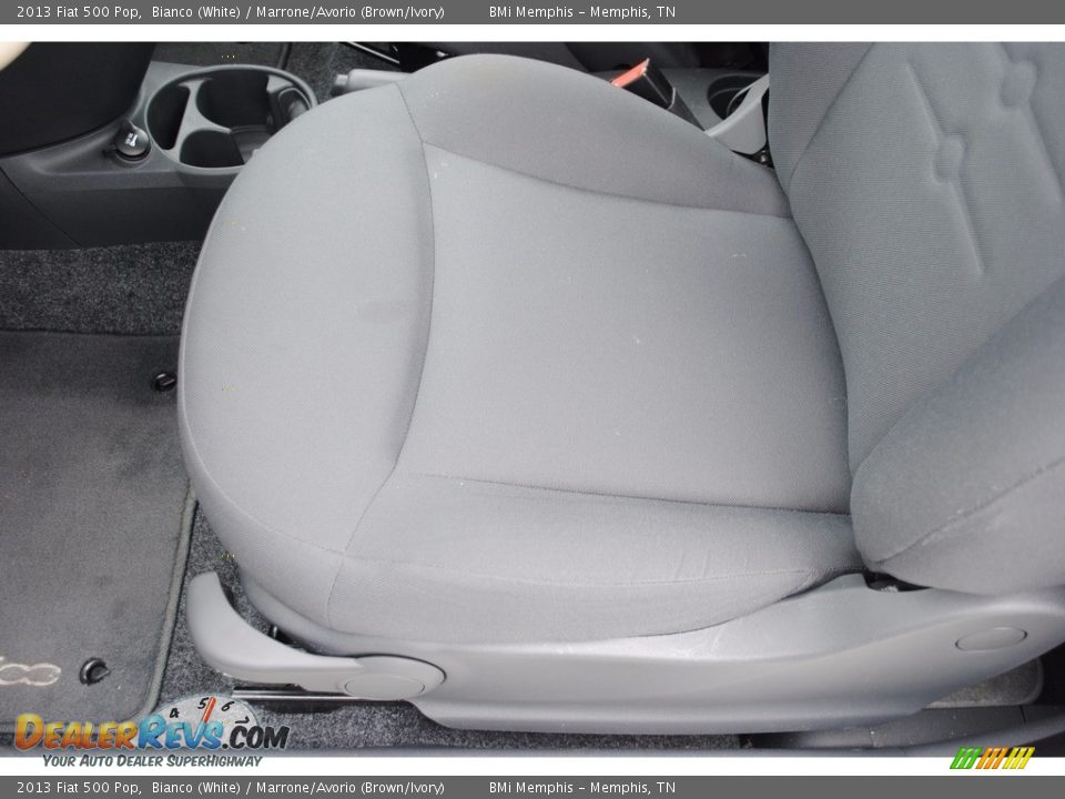 2013 Fiat 500 Pop Bianco (White) / Marrone/Avorio (Brown/Ivory) Photo #11