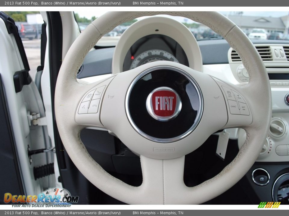 2013 Fiat 500 Pop Bianco (White) / Marrone/Avorio (Brown/Ivory) Photo #12