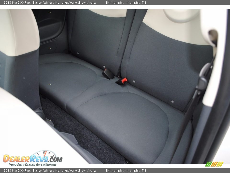2013 Fiat 500 Pop Bianco (White) / Marrone/Avorio (Brown/Ivory) Photo #14