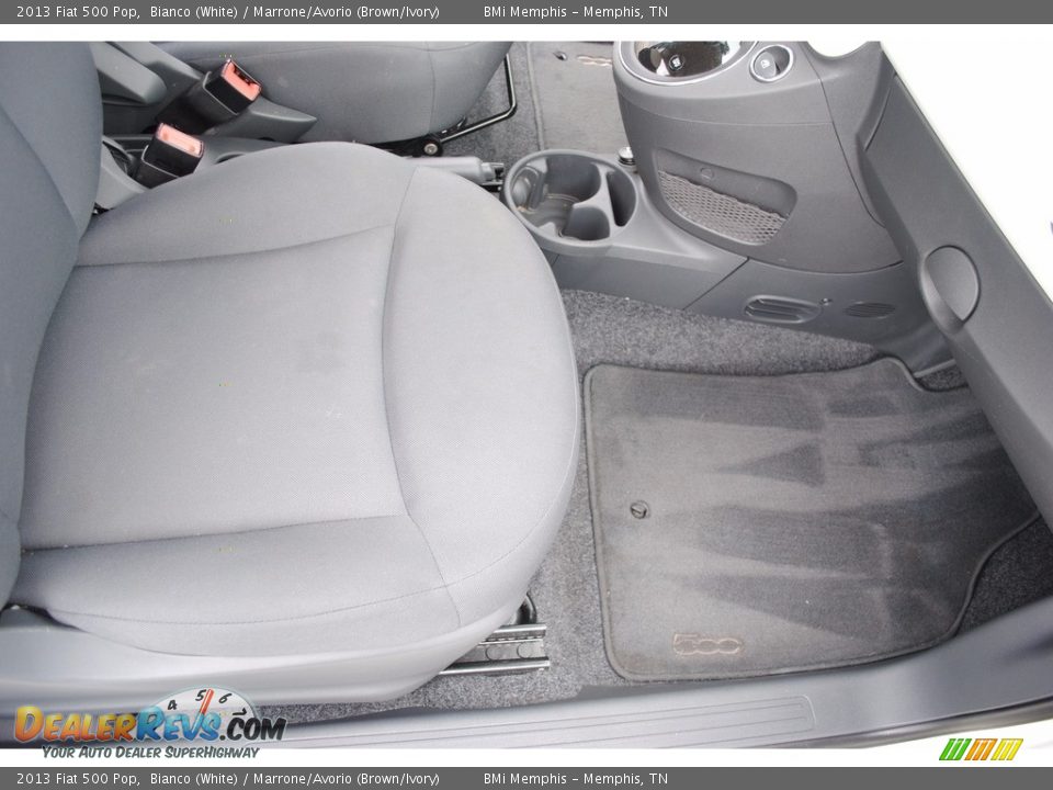 2013 Fiat 500 Pop Bianco (White) / Marrone/Avorio (Brown/Ivory) Photo #16