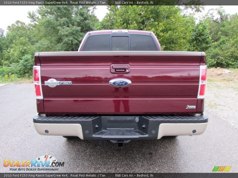 2010 Ford F150 King Ranch SuperCrew 4x4 Royal Red Metallic / Tan Photo #4