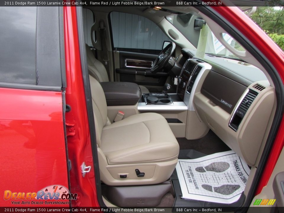 2011 Dodge Ram 1500 Laramie Crew Cab 4x4 Flame Red / Light Pebble Beige/Bark Brown Photo #29