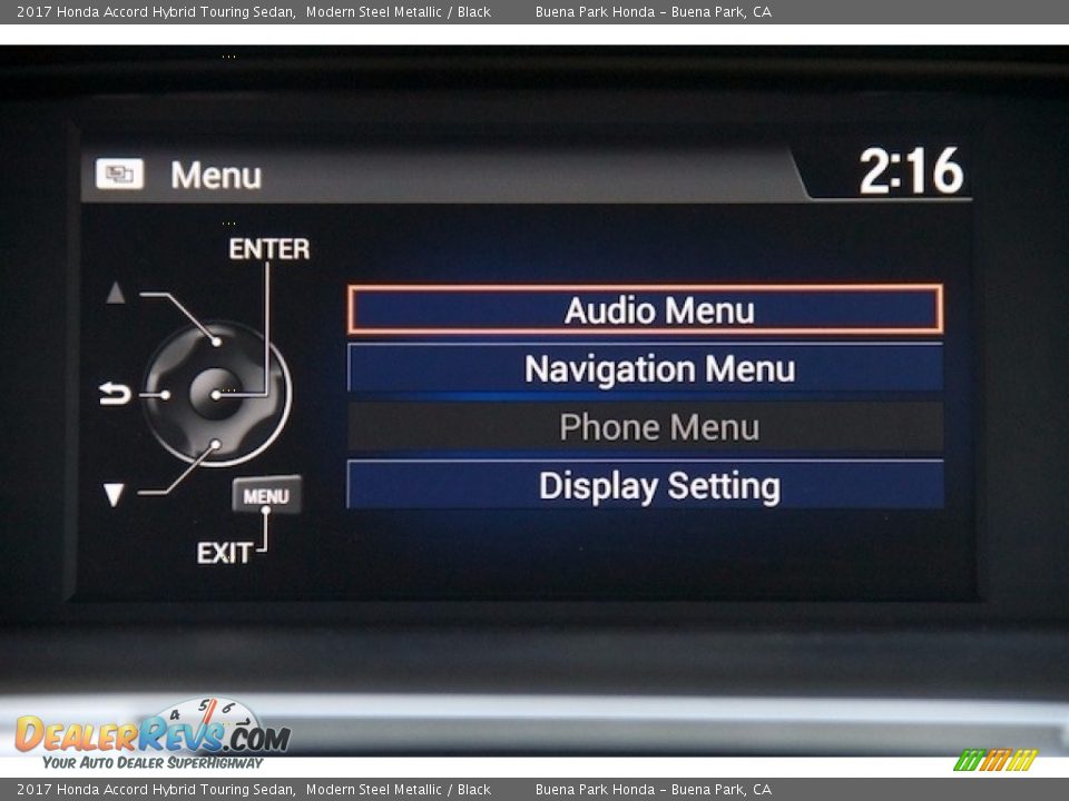 2017 Honda Accord Hybrid Touring Sedan Modern Steel Metallic / Black Photo #17