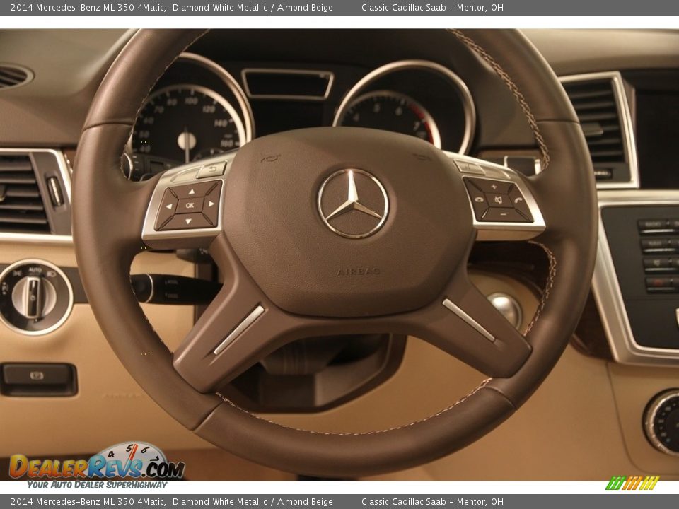 2014 Mercedes-Benz ML 350 4Matic Diamond White Metallic / Almond Beige Photo #6