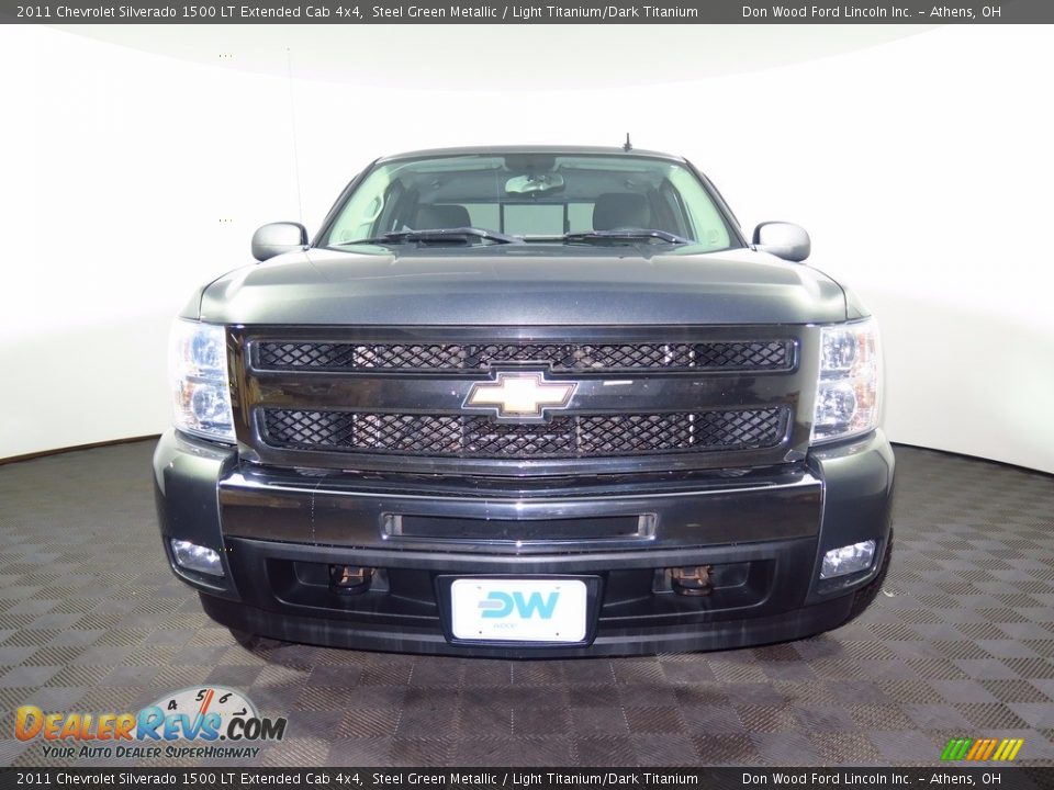 2011 Chevrolet Silverado 1500 LT Extended Cab 4x4 Steel Green Metallic / Light Titanium/Dark Titanium Photo #3