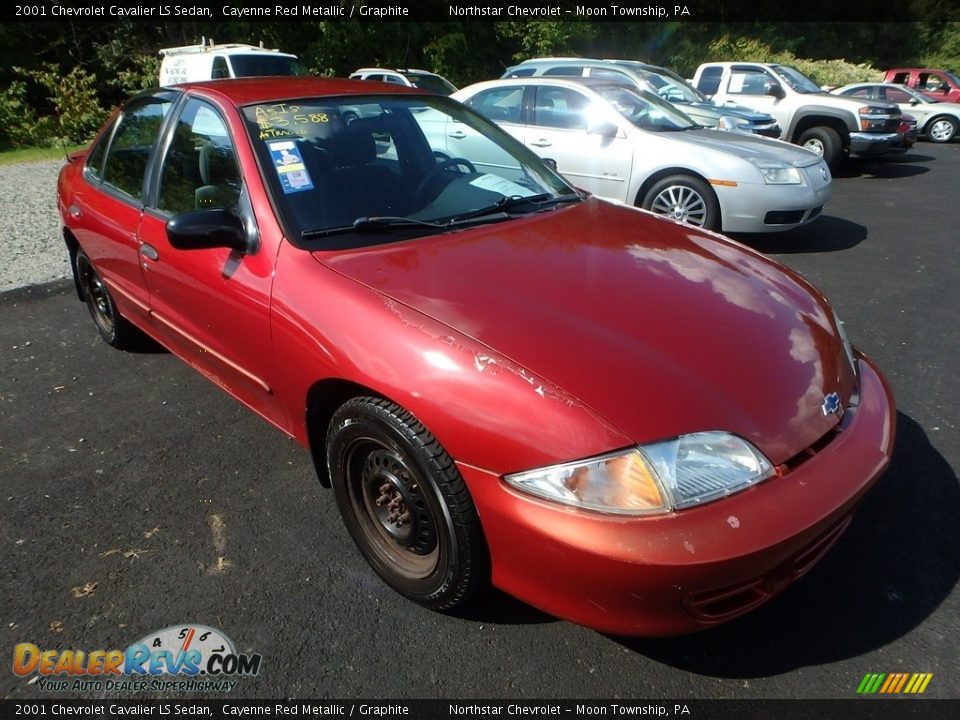 2001 Chevrolet Cavalier LS Sedan Cayenne Red Metallic / Graphite Photo #5