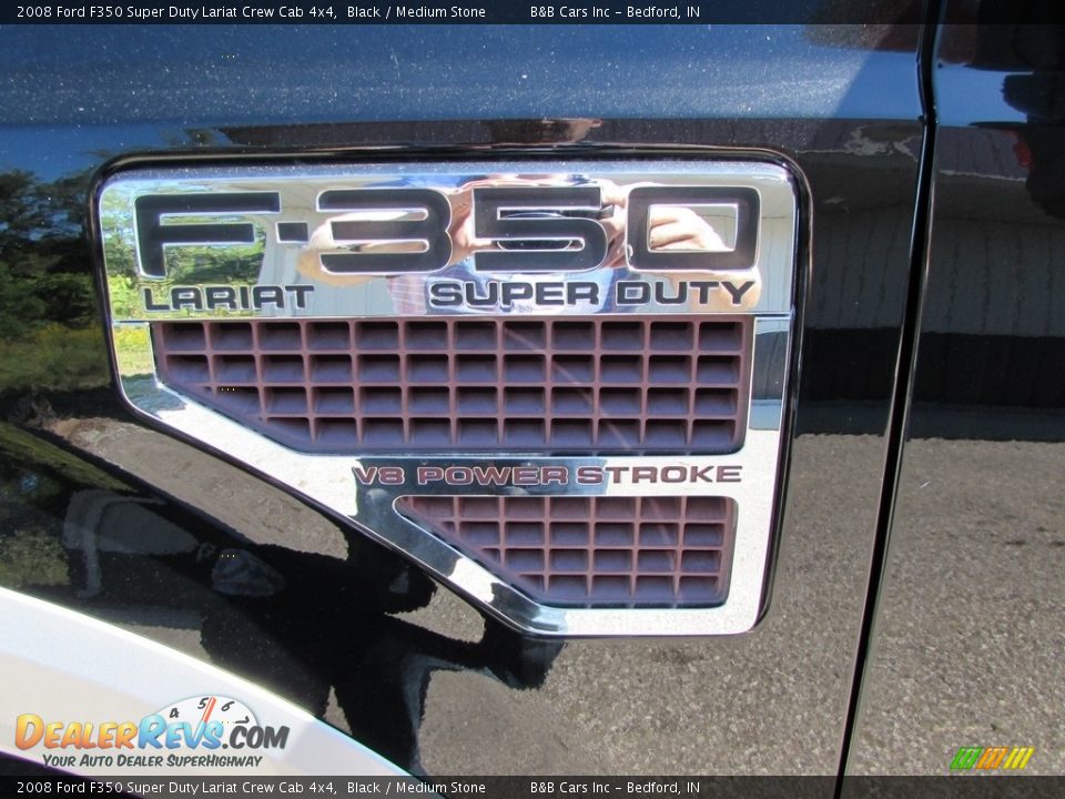 2008 Ford F350 Super Duty Lariat Crew Cab 4x4 Black / Medium Stone Photo #10