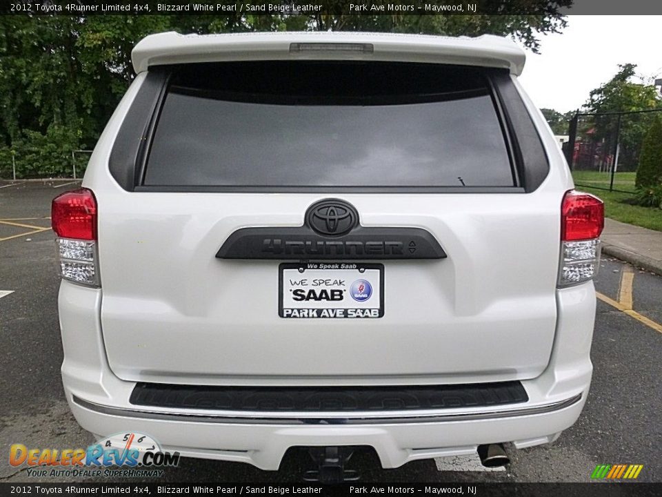 2012 Toyota 4Runner Limited 4x4 Blizzard White Pearl / Sand Beige Leather Photo #4